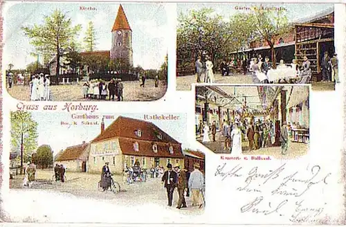 15775 AK Salutation de Horburg Gasthaus zum Rathskeller 1904