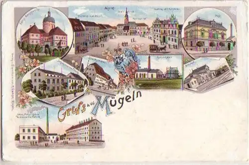 15769 Ak Lithographie Gruss aus Mügeln 1898