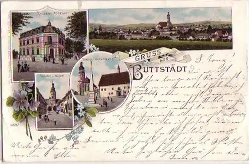 15760 Ak Lithographie Salutation de Buttstadt Post etc. 1903