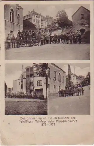 15750 Ak 50 Jahrfeier Ortsfeuerwehr Plau-Bernsdorf 1927