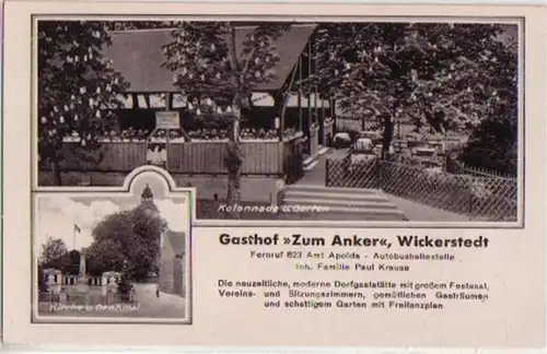 15717 Ak Wickerstedt Gasthof "Zum Anker" vers 1940