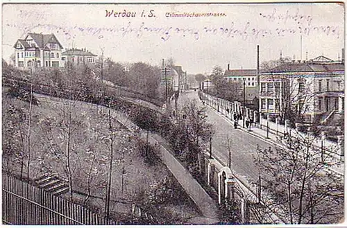 15712 Ak Werdau in Sa. Crimmitschauerstrasse 1913