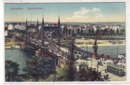 15700 Ak Mannheim Neckarbrücke 1911