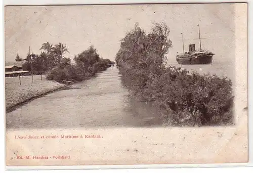 15685 Ak Port Said Ägypten L'eau dounce et canale Maritime á Kantara um 1910