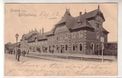 15665 Ak Gruß vom Eichenberg Bahnhof 1903