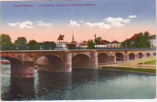 15654 Feldpost Ak Saarbrücken alte Brücke 1917