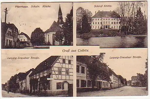 15651 Mehrbild Ak Gruß aus Calbitz Schule usw. 1913