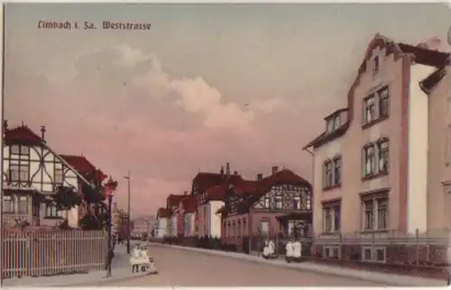 15644 Ak Limbach in Sachsen Weststrasse vers 1920
