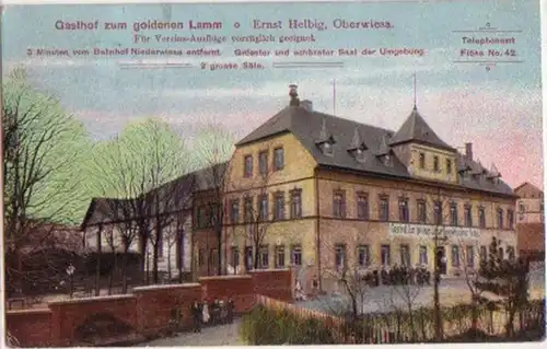 15641 Ak Oberwiesa Gasthof zum goldenen Lamm 1909