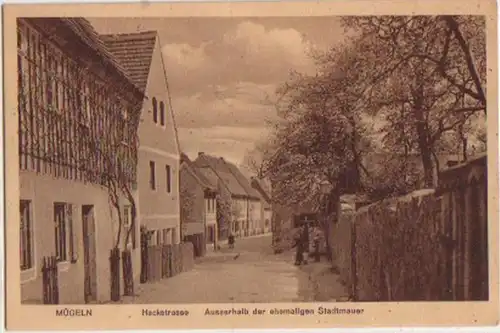 15613 Ak Mügeln Hackstraße und Stadtmauer um 1920