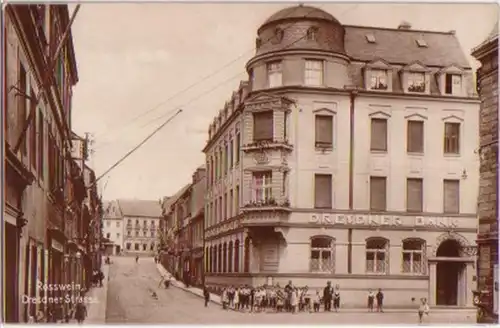 15610 Ak Rosswein Dresdner Strasse Dresdner Bank um1910