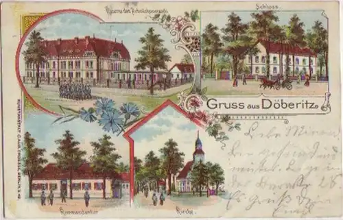 15605 Litho Gruss aus Döberitz Kaserne usw. 1905