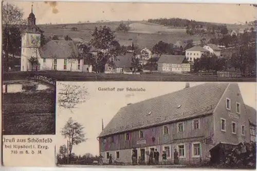 15597 Ak Gruß aus Schönfeld bei Kipsdorf im Erzgeb.1913