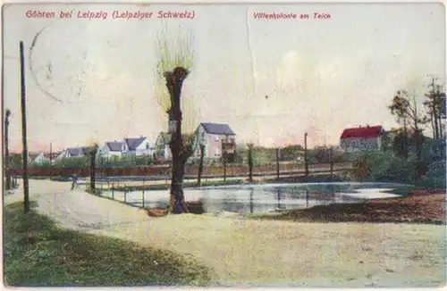 15588 Ak Göhren près de Leipzig Villenkoline am Teich 1913