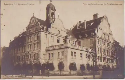 15576 Ak Munich Schulhaus an der Stäterstraße vers 1910