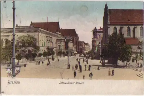 15568 Ak Wroclaw Schweidnitzer Strasse 1909