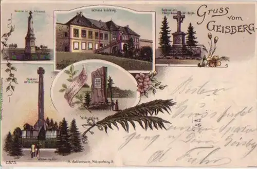 15566 Ak Lithographie Gruss vom Geisberg 1904