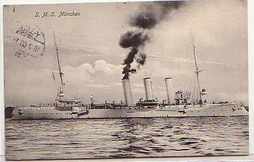 15545 Ak navire de guerre allemand S.M.S. Munich 1908