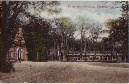 15542 AK Gruss de la Maison Forestière Dobrock 1914