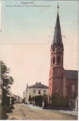 15531 Ak Deggendorf Ammon Strasse avec église 1907