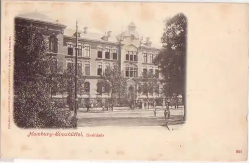15527 Ak Hamburg Elmsbüttel Realschule um 1900