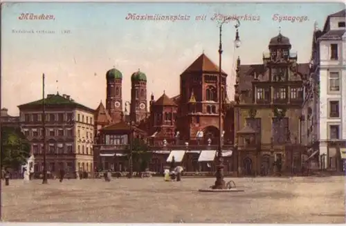 15525 Ak Munich avec maison d'artistes et synagogue vers 1910