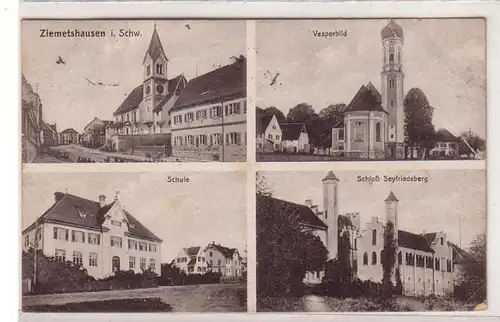 15519 Mehrbild Ak Ziemetshausen in Schwaben Schule usw. 1921