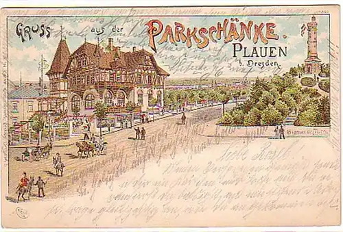 15518 Ak Lithographie Gruss de Plauen près de Dresde 1902