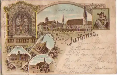 15512 Ak Lithographie Gruss de Altötting vers 1910