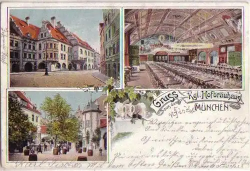 15498 Ak Lithographie Gruss aus München 1904