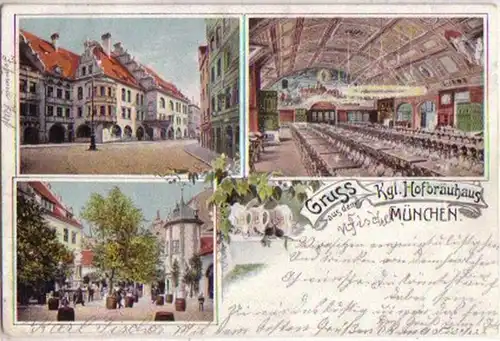 15498 Ak Lithographie Gruss de Munich 1904