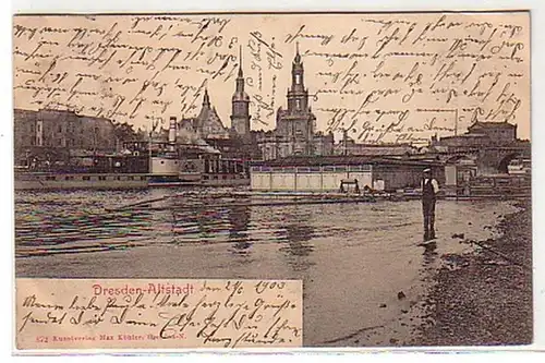 15451 Ak Dresden Altstadt mit Dampferanlegestelle 1903