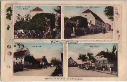 15407 Ak Gruß aus Pennrich Dorfstraße usw. 1910