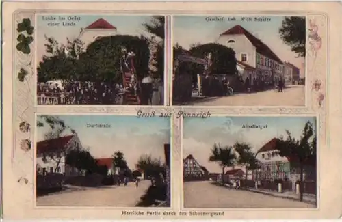 15407 Ak Salutation de Pennrich Dorfstraße, etc. 1910