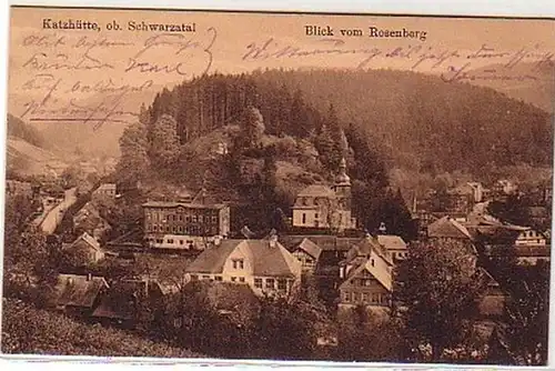 15394 Ak Katzhütte Schwarzatal Blick vom Rosenberg 1915