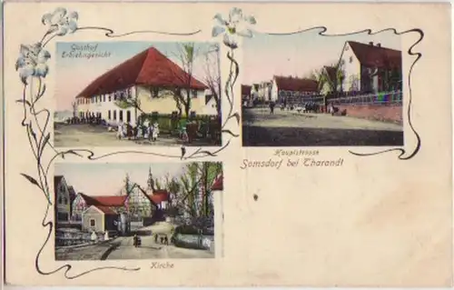 15384 Ak Somsdorf bei Tharandt Gasthof usw. 1909