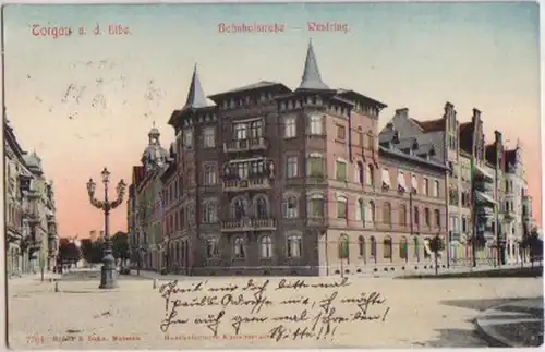 15377 Ak Torgau Bahnhofstraße Westring 1908