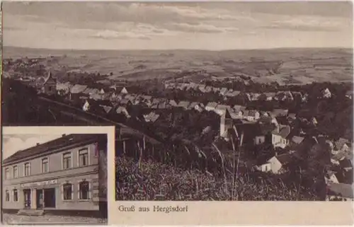 15362 Mehrbild Ak Gruß aus Hergisdorf Gasthaus 1943
