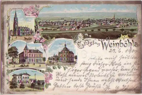 15331 Ak Lithographie Gruss aus Weinböhla 1902