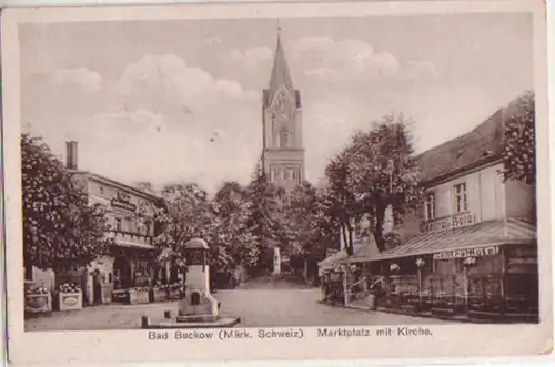 15321 Ak Bad Buckow Marché avec église 1935