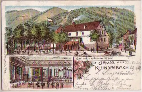 15313 Ak Lithographie Gruss von Kleindermbach 1907