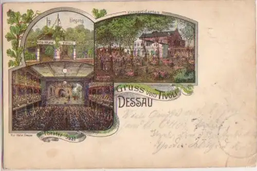 15308 Ak Salutation du Tivoli Dessau vers 1900