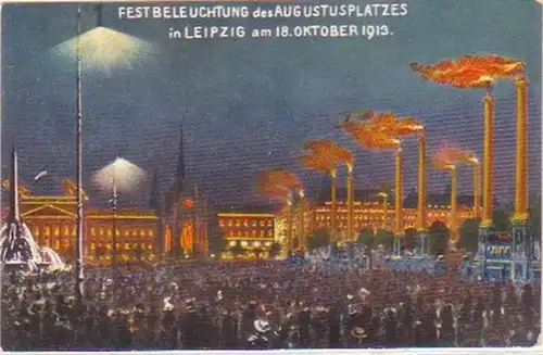 15304 Ak Leipzig Festbeleuchtung des Augustusplatzes