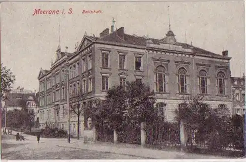 15294 Ak Meerane in Sachsen Realschule um 1930