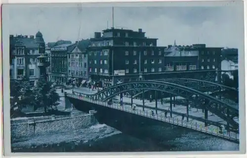 15290 Ak Moravie Ostraus Reichsbrücke 1941