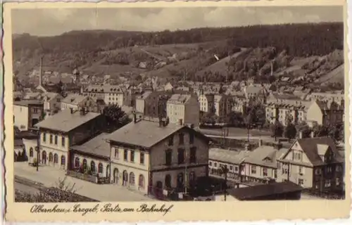 15286 Ak Olbernhau Partie am Bahnhof 1936