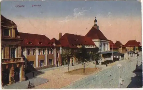 15275 Ak Görlitz Sachsen Bahnhof 1919