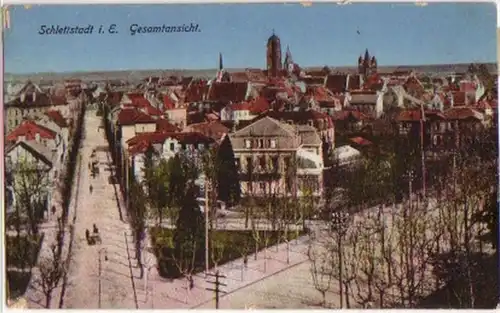 15243 Ak Schlettstadt dans l'Alsace Vue d'ensemble 1916