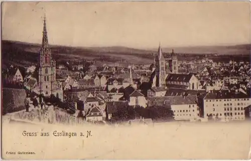 15213 Ak Salutation de Esslingen au Neckar Panorama 1902