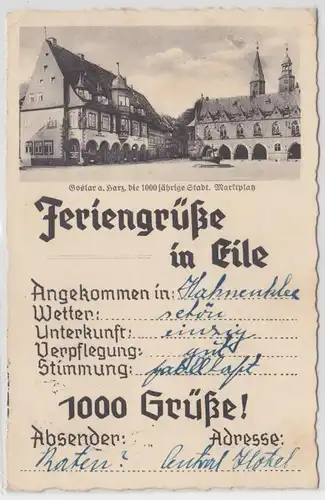 15204 Ak Goslar am Harz die 1000jährige Stadt Marktplatz 1936